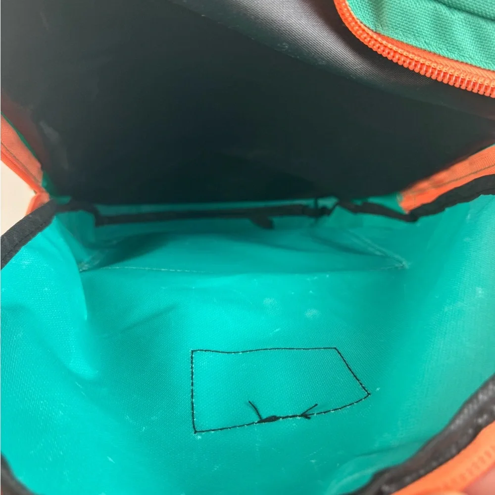 Vibrant‎ Green and Orange Backpack with Classic Design